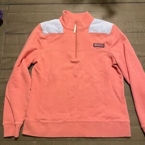Vineyard Vines 1/2 zip Salmon colored Swearshirt